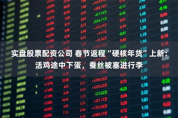 实盘股票配资公司 春节返程“硬核年货”上新：活鸡途中下蛋，蚕丝被塞进行李