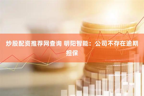 炒股配资推荐网查询 明阳智能：公司不存在逾期担保